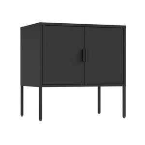Manhattan Comfort Ava Accent Cabinet - Modern Charm With Adjustable Shelves For Stylish Organization In Any Room Black Steel Af005-bk