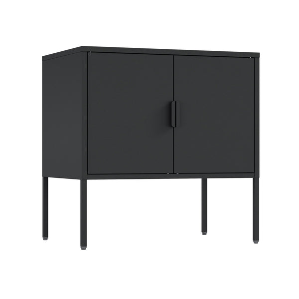 Manhattan Comfort Ava Accent Cabinet - Modern Charm With Adjustable Shelves For Stylish Organization In Any Room Black Steel Af005-bk