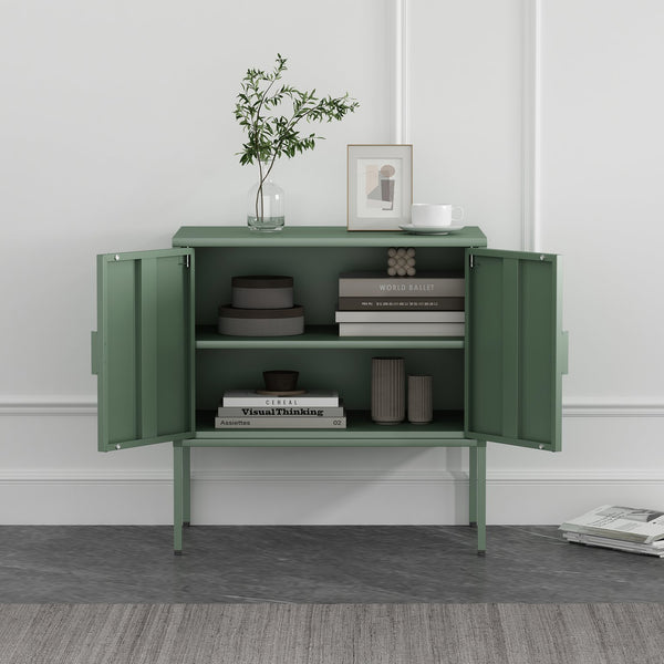 Manhattan Comfort Ava Accent Cabinet - Modern Charm With Adjustable Shelves For Stylish Organization In Any Room Green Steel Af005-gr