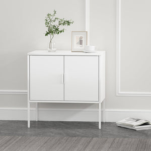 Manhattan Comfort Ava Accent Cabinet - Modern Charm With Adjustable Shelves For Stylish Organization In Any Room White Steel Af005-wh