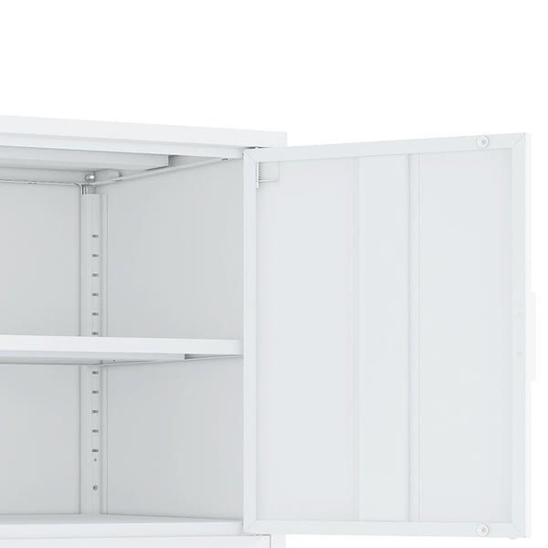 Manhattan Comfort Ava Accent Cabinet - Modern Charm With Adjustable Shelves For Stylish Organization In Any Room White Steel Af005-wh