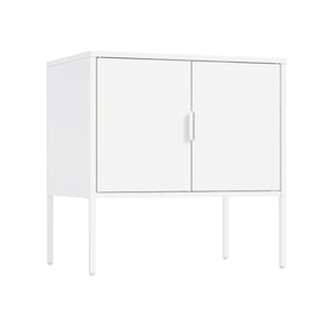 Manhattan Comfort Ava Accent Cabinet - Modern Charm With Adjustable Shelves For Stylish Organization In Any Room White Steel Af005-wh