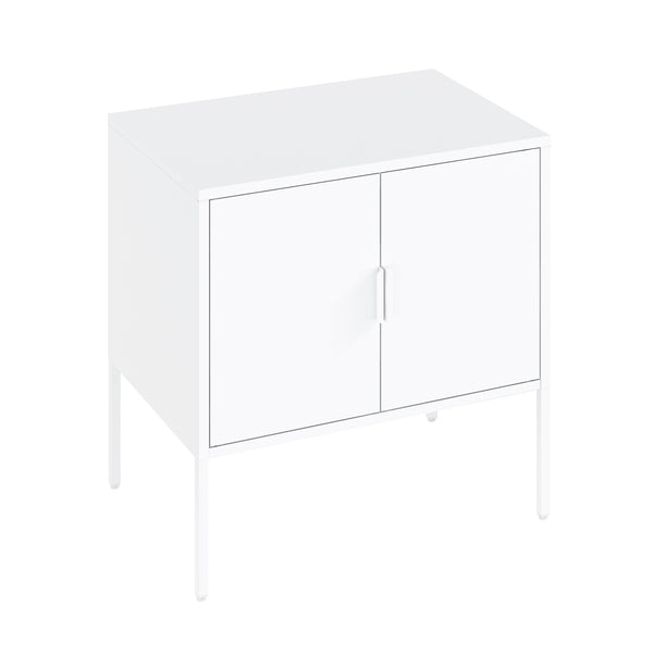 Manhattan Comfort Ava Accent Cabinet - Modern Charm With Adjustable Shelves For Stylish Organization In Any Room White Steel Af005-wh