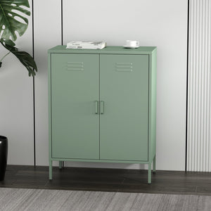 Manhattan Comfort Naomi Elegant Accent Cabinet With Adjustable Shelves For Versatile Storage And Modern Design Green Steel Af006-gr