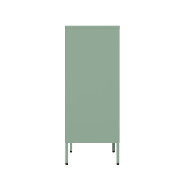Manhattan Comfort Naomi Elegant Accent Cabinet With Adjustable Shelves For Versatile Storage And Modern Design Green Steel Af006-gr
