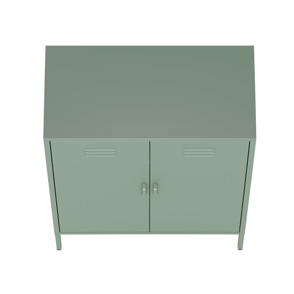 Manhattan Comfort Naomi Elegant Accent Cabinet With Adjustable Shelves For Versatile Storage And Modern Design Green Steel Af006-gr