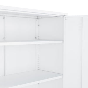 Manhattan Comfort Naomi Elegant Accent Cabinet With Adjustable Shelves For Versatile Storage And Modern Design White Steel Af006-wh