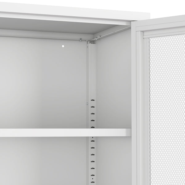 Manhattan Comfort Amelia Accent Cabinet With Adjustable Shelves - Modern Charm Meets Timeless Sophistication White Steel Af008-wh