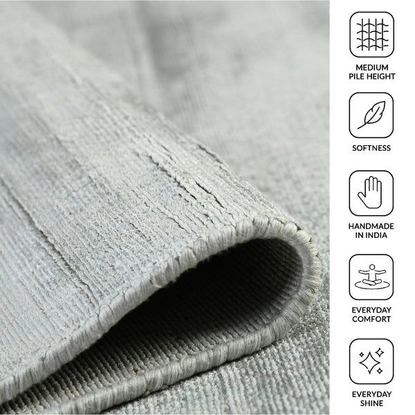 Amer Rugs Affinity Contemporary Striped Hand-woven Area Rug - Elegant Floor Art To Enhance Your Space Silver Viscose Afn10203