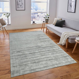 Amer Rugs Affinity Contemporary Striped Hand-woven Area Rug - Elegant Floor Art To Enhance Your Space Silver Viscose Afn10203