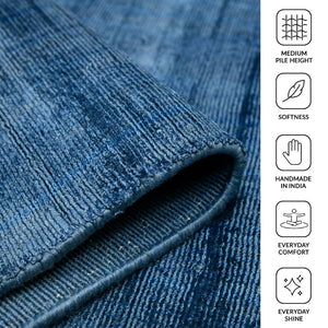 Amer Rugs Affinity Contemporary Striped Hand-woven Area Rug - Elegant Floor Art To Enhance Your Space Blue Sapphire Viscose Afn70203