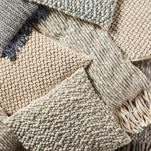 Jaipur Living Jaipur Living Artos Wool Linen Lumbar Pillow with Silver Threadwork and Tassel Fringe Poly Fill PLW103560