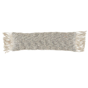 Jaipur Living Jaipur Living Wool Blend Lumbar Pillow Cover with Silver Threadwork and Tassel Fringe PLC102350