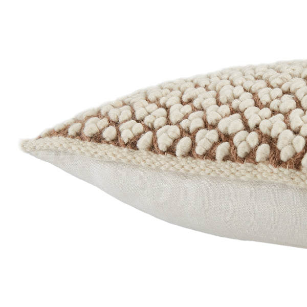 Jaipur Living Jaipur Living Madur Boucle Wool Linen Throw Pillow Cover for Sofa or Bed Tan PLC102347