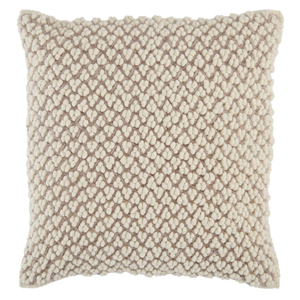 Jaipur Living Jaipur Living Madur Boucle Wool Linen Throw Pillow Cover for Sofa or Bed Light Taupe PLC102348