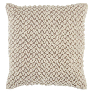 Jaipur Living Jaipur Living Madur Boucle Wool Linen Throw Pillow for Sofas and Bedroom Styling Light Taupe Poly Fill PLW103558