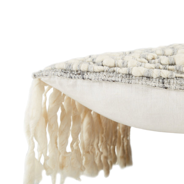 Jaipur Living Jaipur Living Angora Wool Blend Pillow Cover with Tassel Fringe Global Boho Accent PLC102349