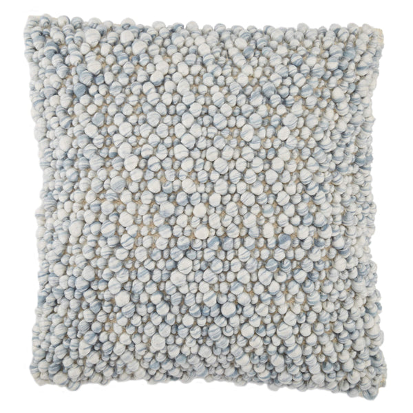 Jaipur Living Jaipur Living Kaz Boucle Wool Square Pillow Cover Coastal Bohemian Soft Texture Light Blue PLC102346