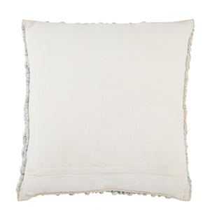 Jaipur Living Jaipur Living Kaz Boucle Wool Blend Accent Pillow Soft Textured Ivory Square Sofa Throw Light Blue Down PLW103496