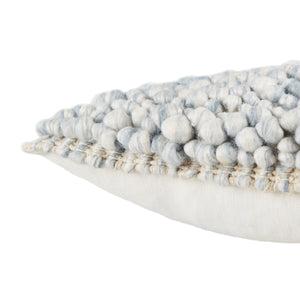 Jaipur Living Jaipur Living Kaz Boucle Wool Blend Accent Pillow Soft Textured Ivory Square Sofa Throw Light Blue Down PLW103496