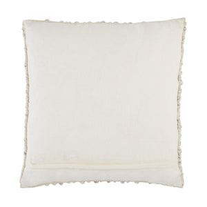 Jaipur Living Jaipur Living Kaz Boucle Wool Blend Accent Pillow Soft Textured Ivory Square Sofa Throw Light Gray Down PLW103495