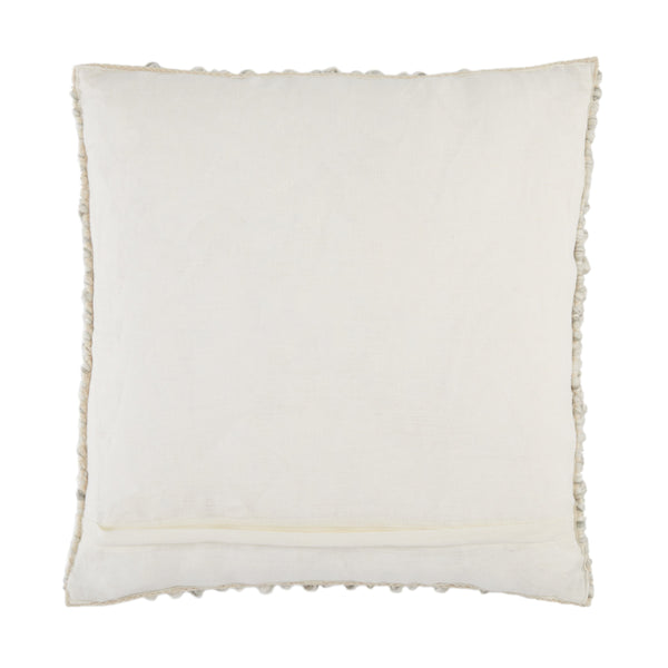 Jaipur Living Jaipur Living Kaz Boucle Wool Blend Accent Pillow Soft Textured Ivory Square Sofa Throw Light Gray Down PLW103495