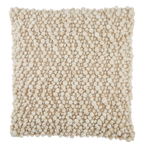 Jaipur Living Jaipur Living Kaz Boucle Wool Square Pillow Cover Coastal Bohemian Soft Texture Beige PLC102361
