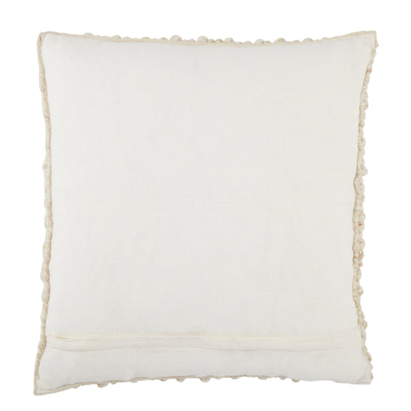 Jaipur Living Jaipur Living Kaz Boucle Wool Square Pillow Cover Coastal Bohemian Soft Texture Beige PLC102361