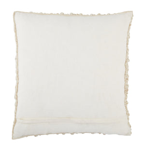 Jaipur Living Jaipur Living Kaz Boucle Wool Blend Accent Pillow Soft Textured Ivory Square Sofa Throw Beige Poly Fill PLW103582