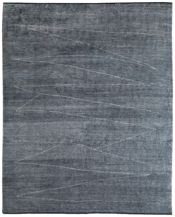 Feizy Rugs Agape Hand Knotted Wool Abstract Area Rug Organic Gray Ivory Living Room Accent 5'6" x 8'6" AGP69H6FCHL000E50