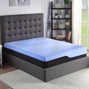 Legends Furniture Bridgevine Home 12 Inch Twin Size 5-layer Hybrid Memory Foam And Coil Kids Mattress Blue, Blue  Ah-rmrf-120tw