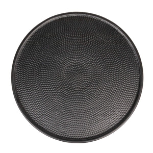 Rowena Interiors Hammered Aluminum Round Side Table Artisan Textured Matte Finish for Living Room or Bedroom Black 100% Aluminum AH1598