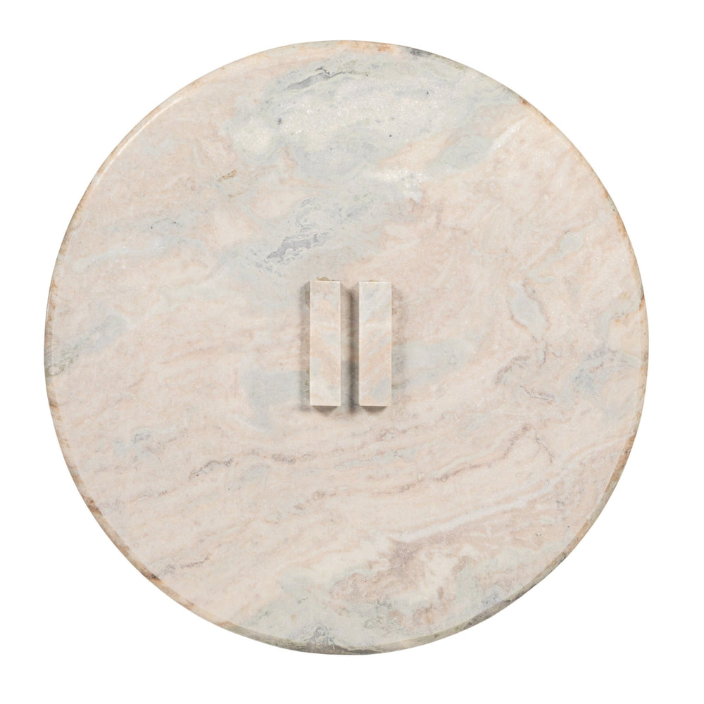 Rowena Interiors Marble Round Dining Table with Sculptural Interlocking Metal Base for Four AH3398MC