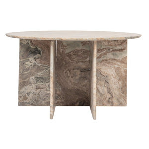 Rowena Interiors Marble Round Dining Table with Sculptural Interlocking Metal Base for Four AH3398MC