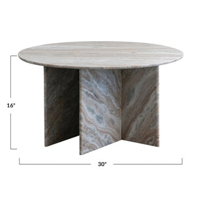 Rowena Interiors Marble Round Dining Table with Sculptural Interlocking Metal Base for Four AH3398MC