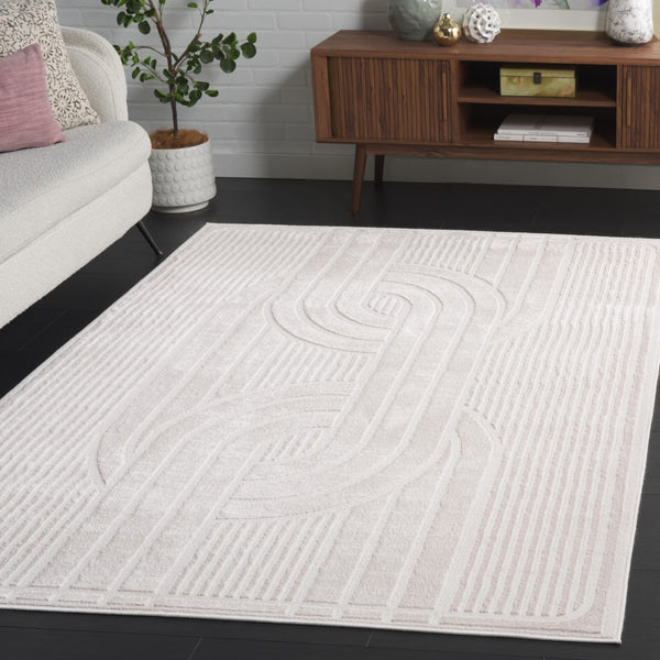 Safavieh Archway 804 Power Loomed Modern Rug Ivory / Ivory 35% Polypropylene, 35% Polyester, 30% Cotton