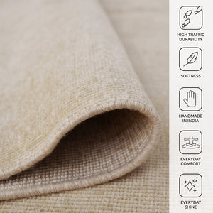 Ainsley Hand-knotted Wool Viscose Area Rug with Bordered Motif for Living Room Decor