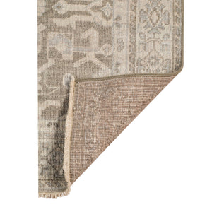 Ainsley Hand-knotted Wool Viscose Area Rug Classic Border Gray Entryway Accent