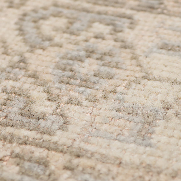 Ainsley Hand-knotted Wool Viscose Area Rug Classic Border Gray Entryway Accent