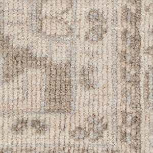 Ainsley Hand-knotted Wool Viscose Area Rug Classic Border Gray Entryway Accent