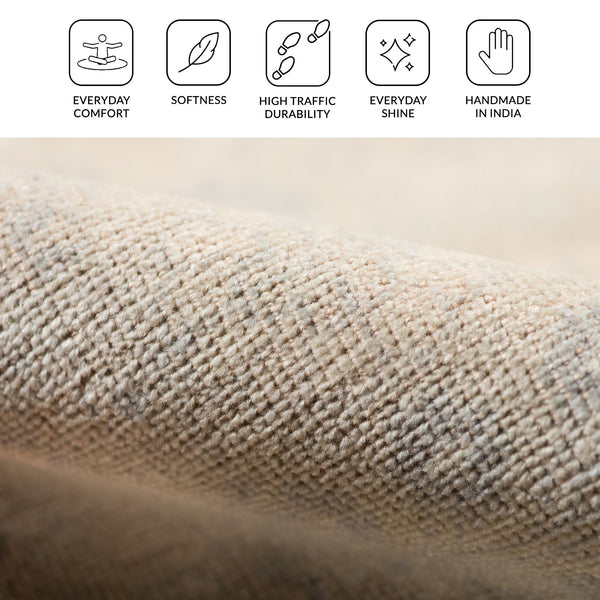 Ainsley Hand-knotted Wool Viscose Area Rug with Classic Border for Home Decor Spaces