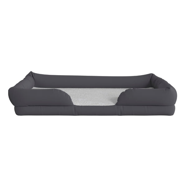 English Elm Cooper Orthopedic Memory Foam Dog Bed with Bolster Support, Non-Slip Base, and Washable Cover AJ-ORTHO-00190-GY-GG