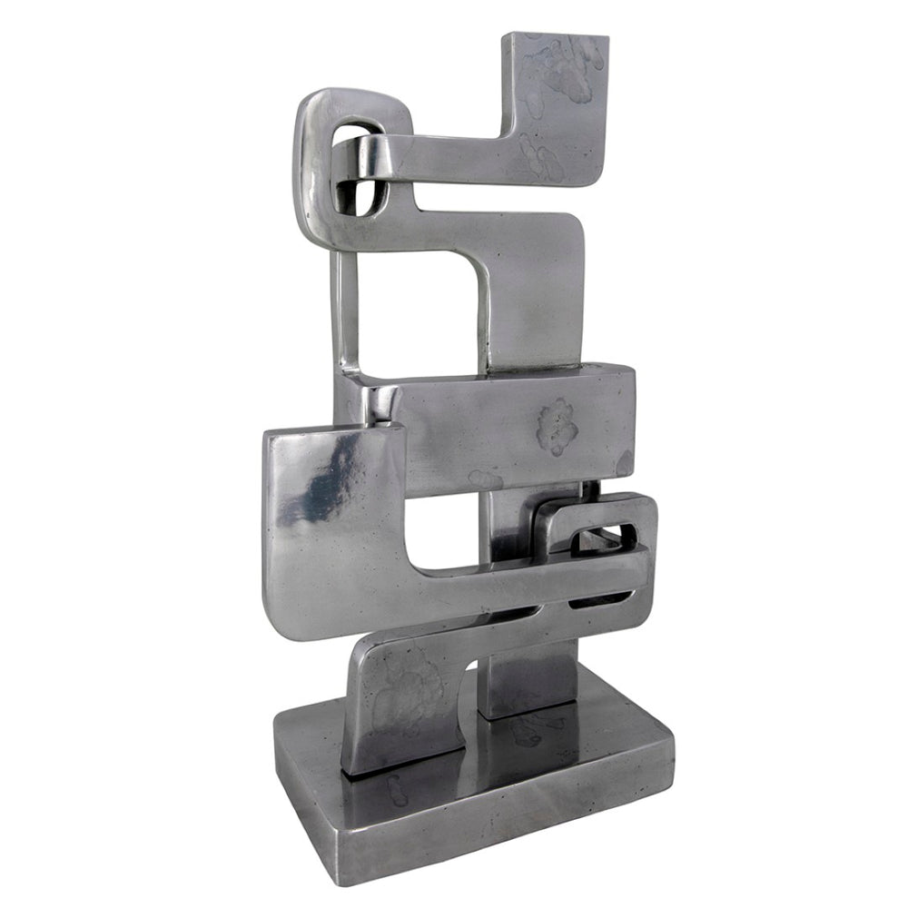 Noir Kubric Sculpture in Polished Metal – Contemporary Abstract Art Piece for Home Décor and Styling AL-01A