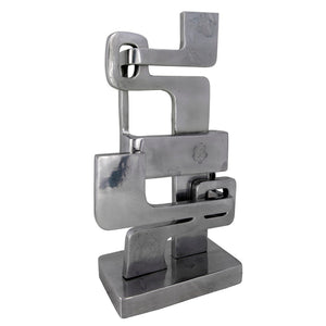 Noir Kubric Sculpture in Polished Metal – Contemporary Abstract Art Piece for Home Décor and Styling AL-01A