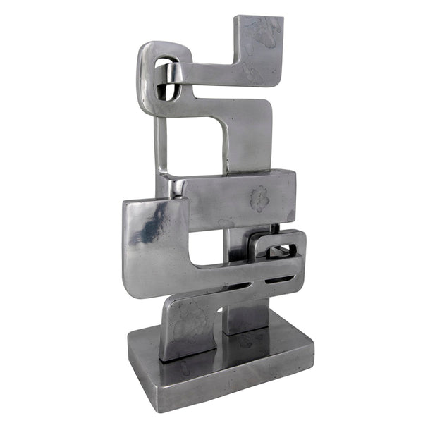 Noir Kubric Sculpture in Polished Metal – Contemporary Abstract Art Piece for Home Décor and Styling AL-01A