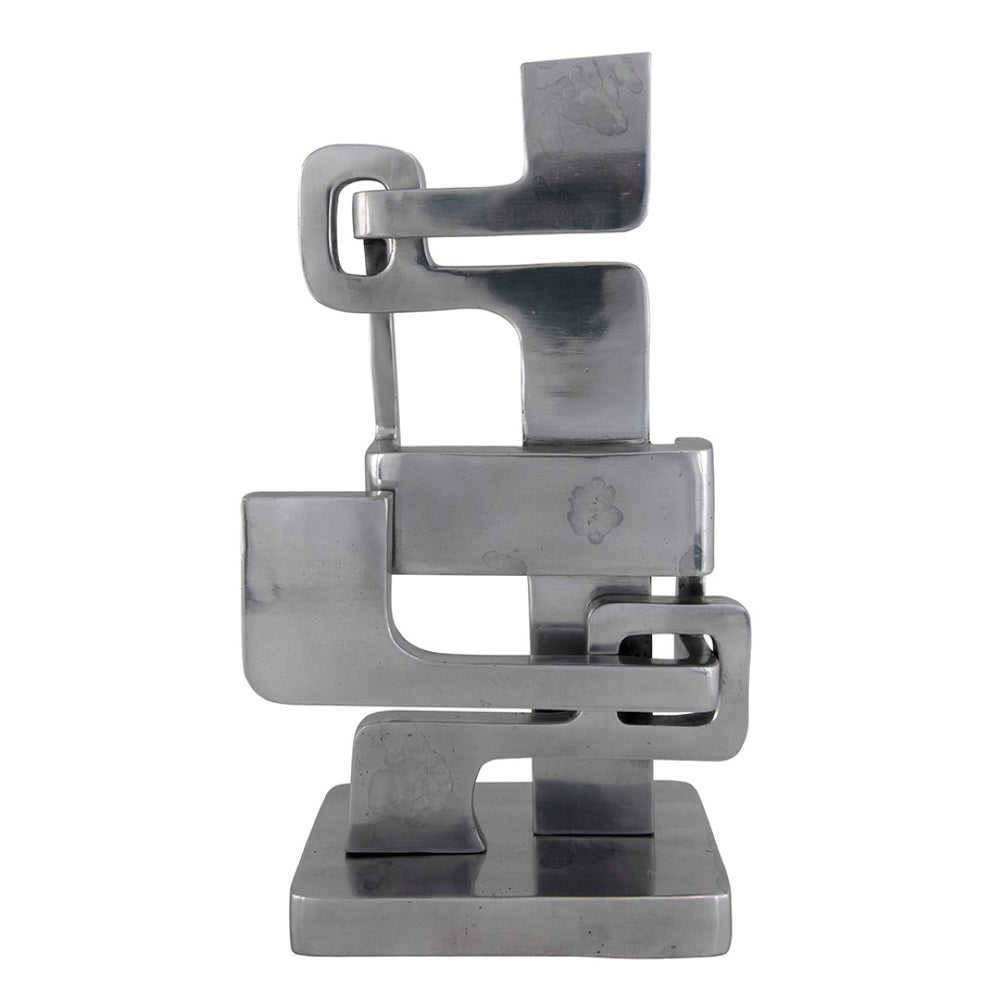 Noir Kubric Sculpture in Polished Metal – Contemporary Abstract Art Piece for Home Décor and Styling AL-01A