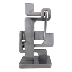 Noir Kubric Sculpture in Polished Metal – Contemporary Abstract Art Piece for Home Décor and Styling AL-01A
