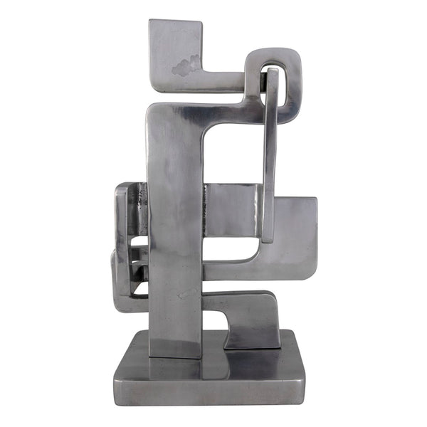 Noir Kubric Sculpture in Polished Metal – Contemporary Abstract Art Piece for Home Décor and Styling AL-01A