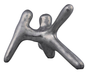 Noir Wiggins, Artisan-Crafted Metal Alloy Sculpture with Brushed Finish for Modern Home Accents AL-06BRS