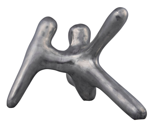 Noir Wiggins, Artisan-Crafted Metal Alloy Sculpture with Brushed Finish for Modern Home Accents AL-06BRS